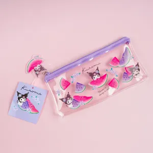 Kuromi & Watermelon Flat Clear Pen Case