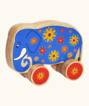 Lanka Kade Elephant Push Along - Blue Flower