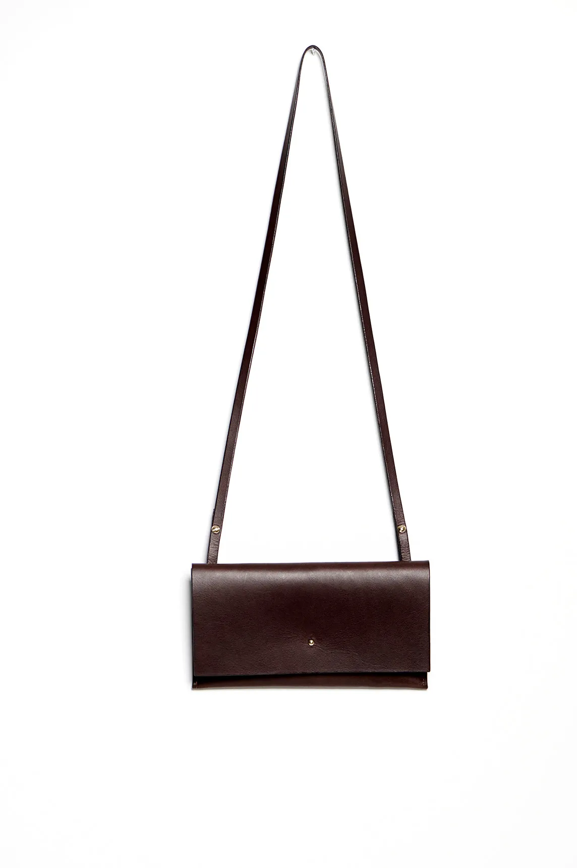 Leather clutch & shoulder bag: RIGMOR MINI (dark brown)