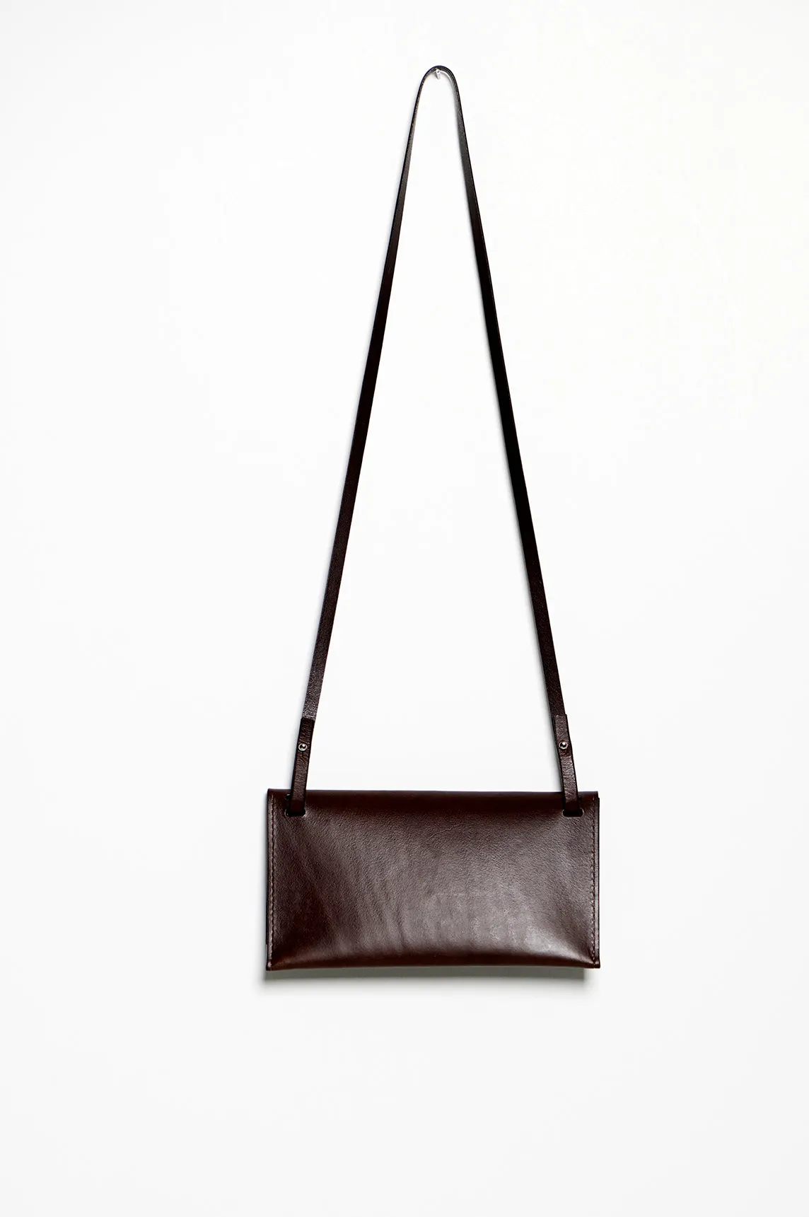 Leather clutch & shoulder bag: RIGMOR MINI (dark brown)