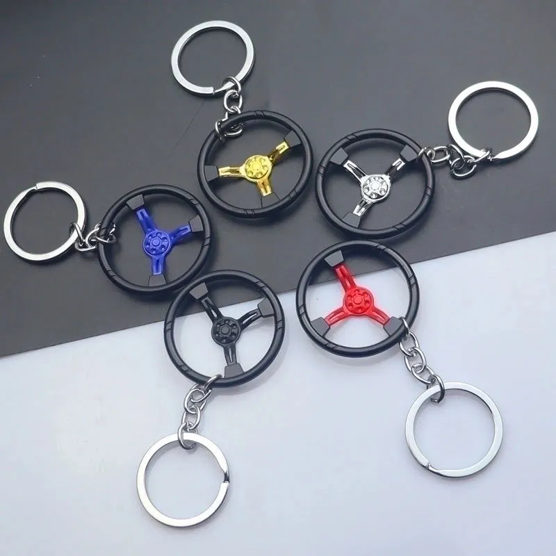 Luxurious Circle Metal Unisex Bag Pendant Keychain