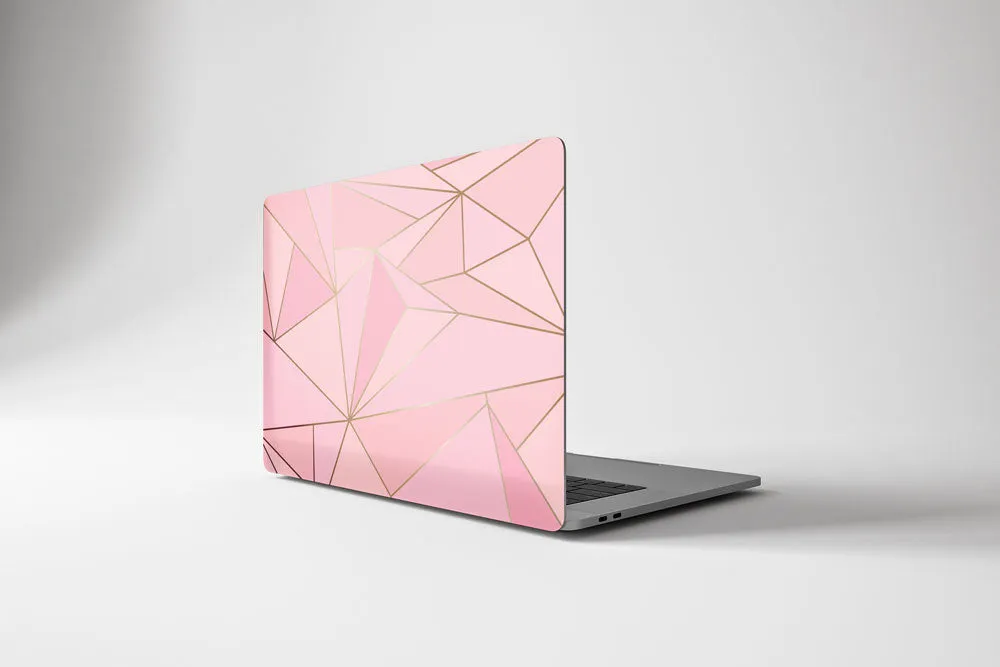 Macbook Hard Shell Case - Pink & Gold Geometric