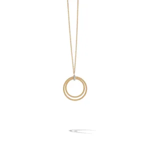 Marco Bicego Bi49 Collection 18K Yellow Gold and Diamond Large Double Circle Necklace