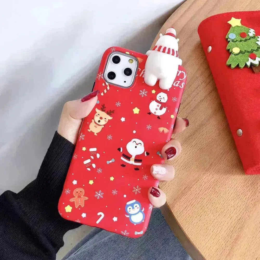 Merry Snowflakes Santa Deer Christmas-themed phone case