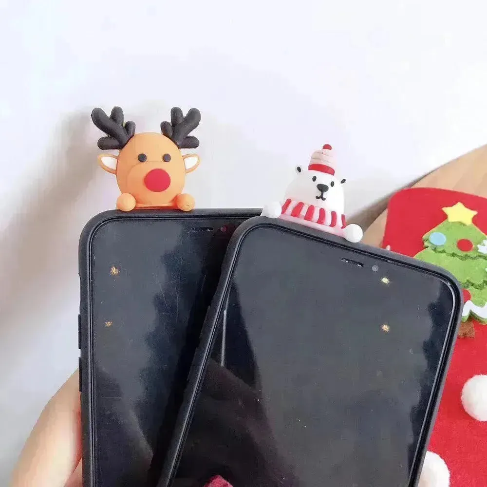 Merry Snowflakes Santa Deer Christmas-themed phone case