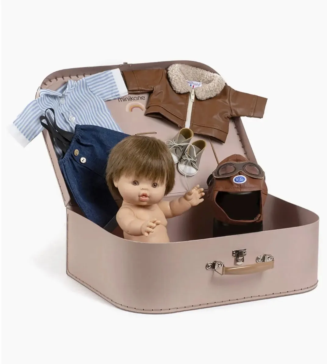 Minikane x Delage Baby Doll(34cm) — Julian with Vintage Suitcase