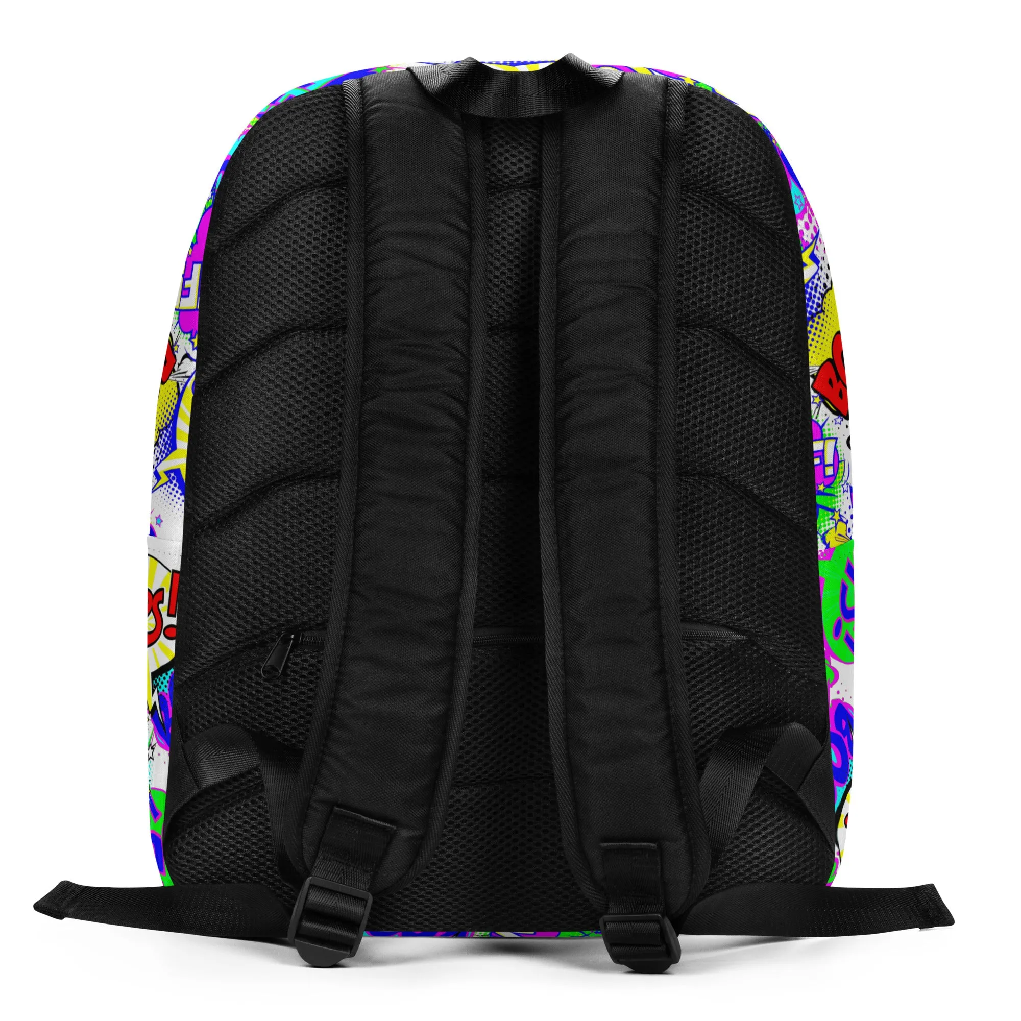 Minimalist Backpack Oops Comic book Retro Style