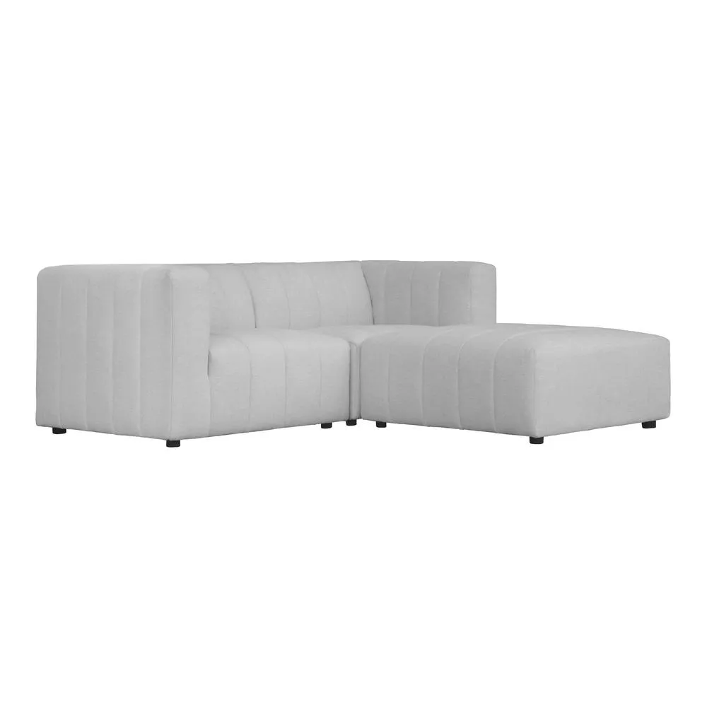 Modular Luxurious Plump Silhouette Upholstery 2Pc Sectional Sofa