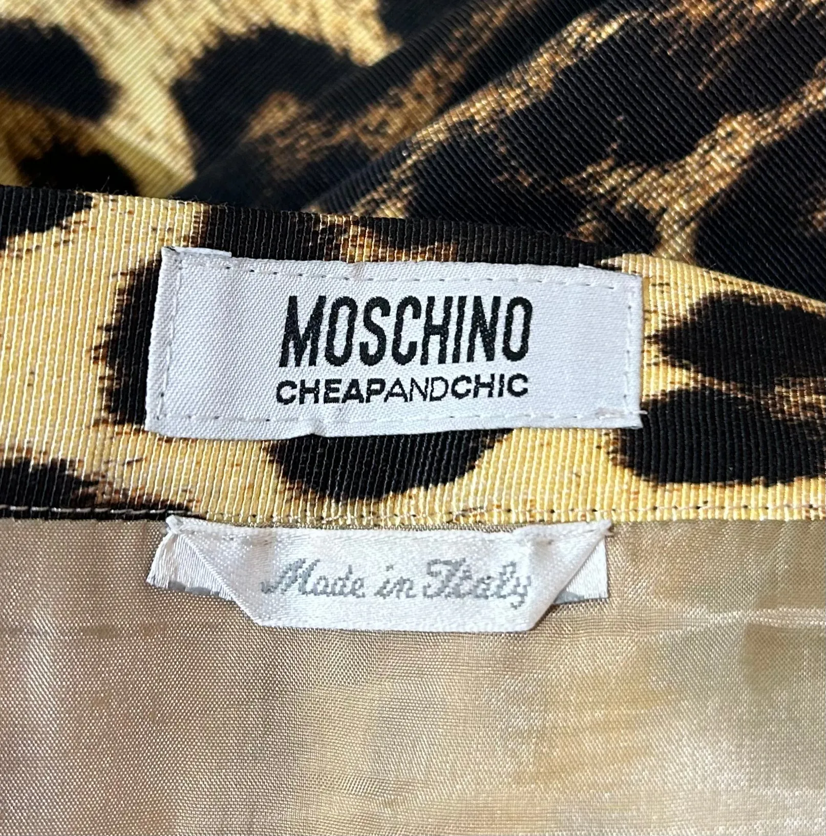 Moschino Cheap & Chic 90s/Y2K Leopard Print Suit with Embroidered Florals