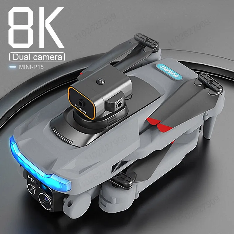 New P15 Mini Drone 4k Profesional 8K HD Camera Obstacle Avoidance Aerial Photography Brushless Foldable Quadcopter Gifts Toys