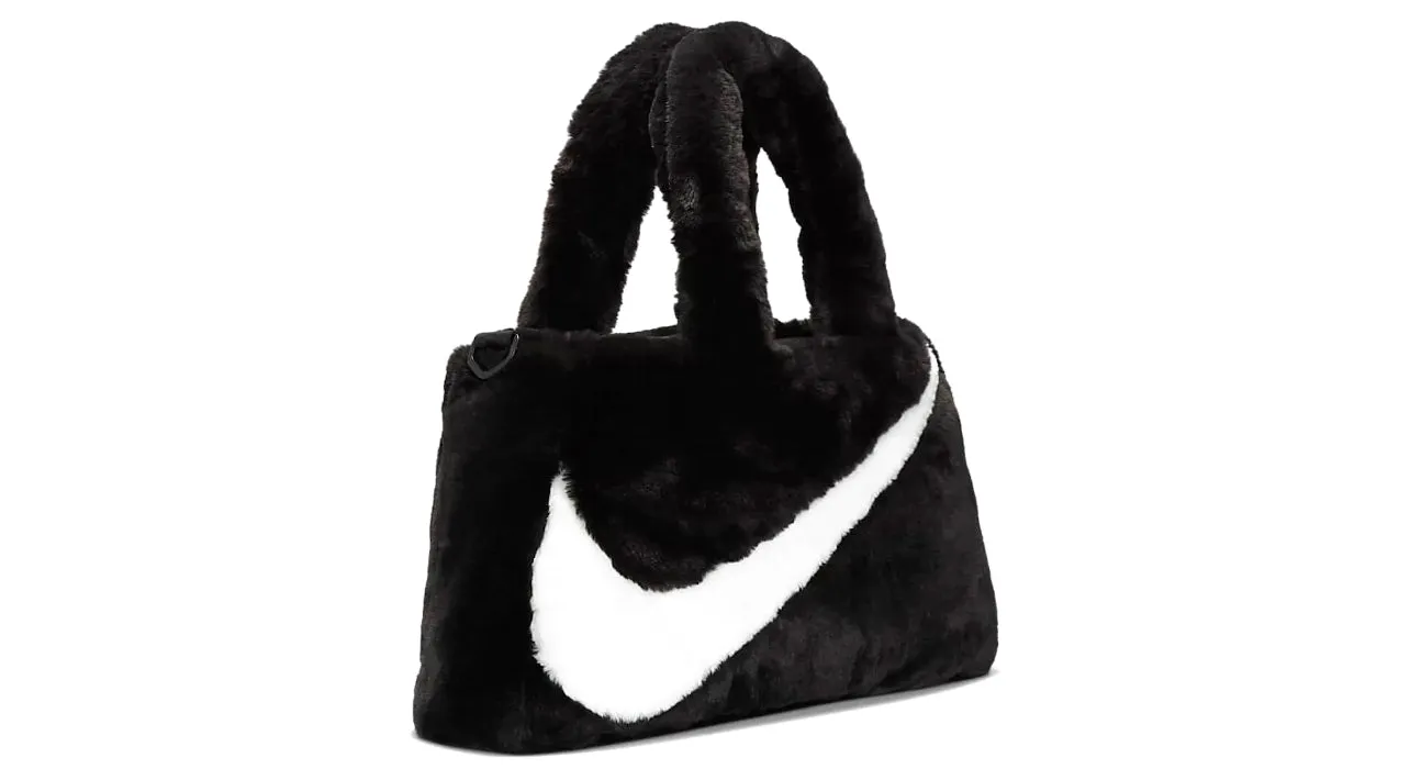 Nike Faux Fur Tote Bag Black