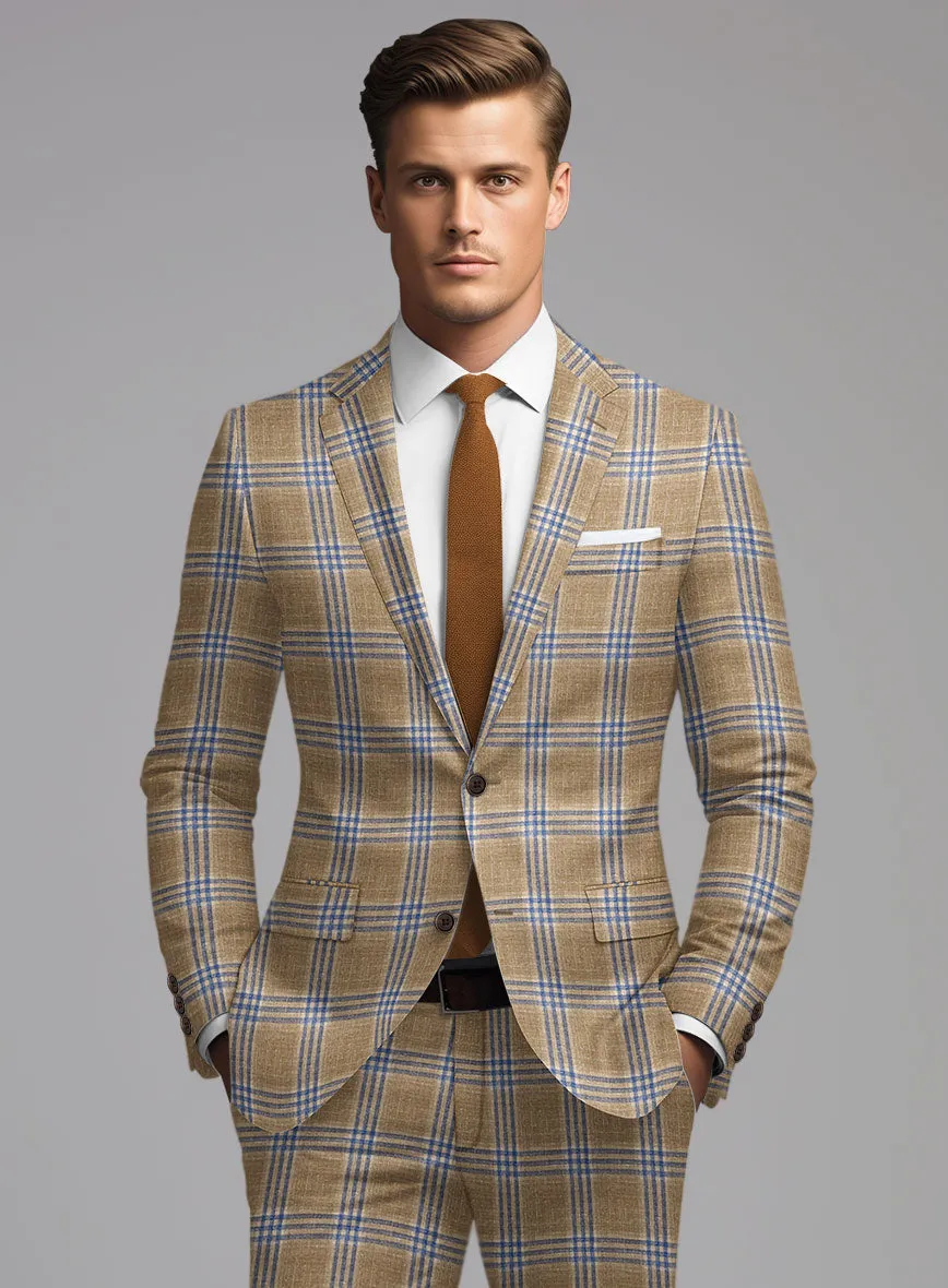 Noble Alonso Beige Wool Silk Linen Suit