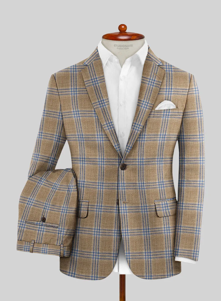 Noble Alonso Beige Wool Silk Linen Suit