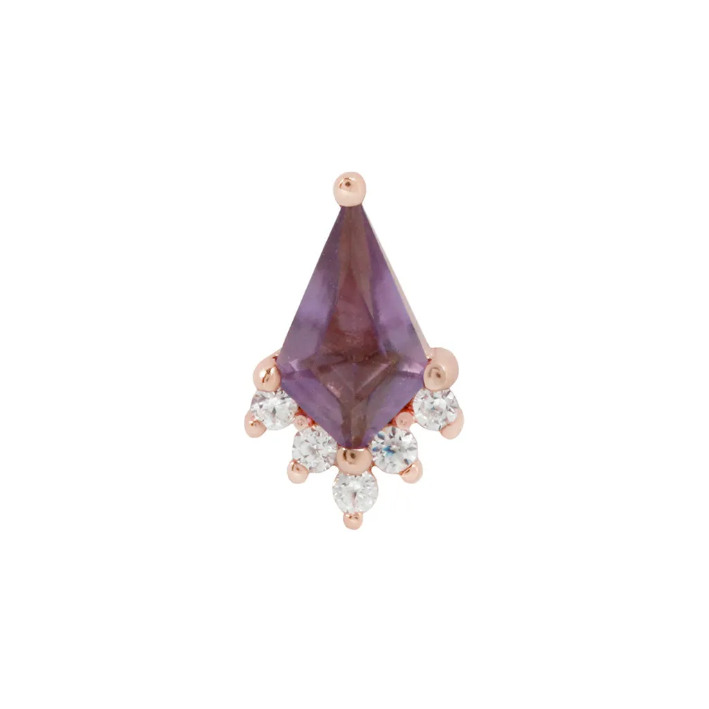 Noble - Amethyst   CZ - Threadless End