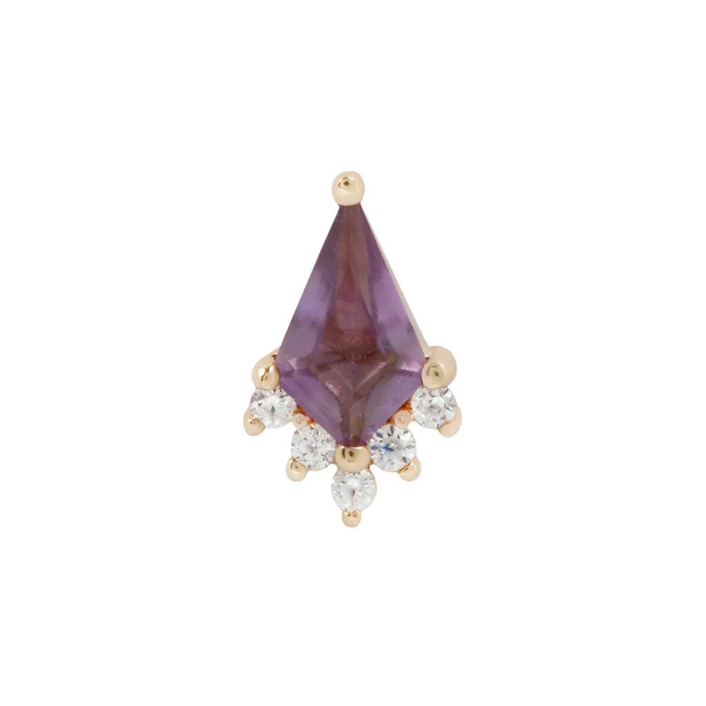 Noble - Amethyst   CZ - Threadless End