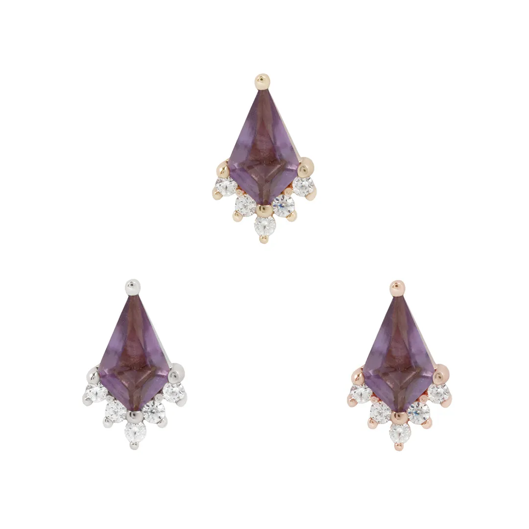 Noble - Amethyst   CZ - Threadless End