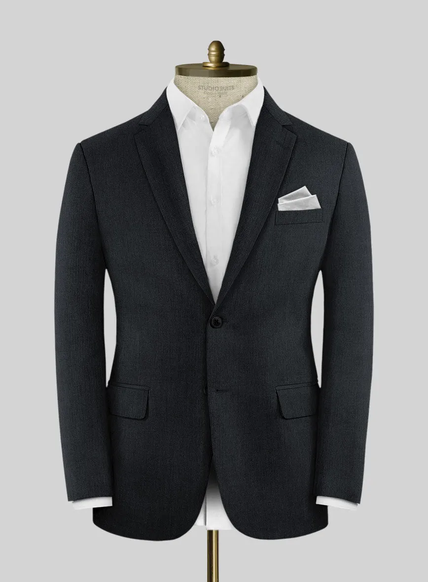 Noble Black Wool Silk Linen Suit