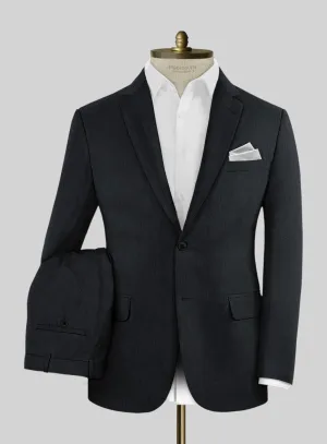 Noble Black Wool Silk Linen Suit