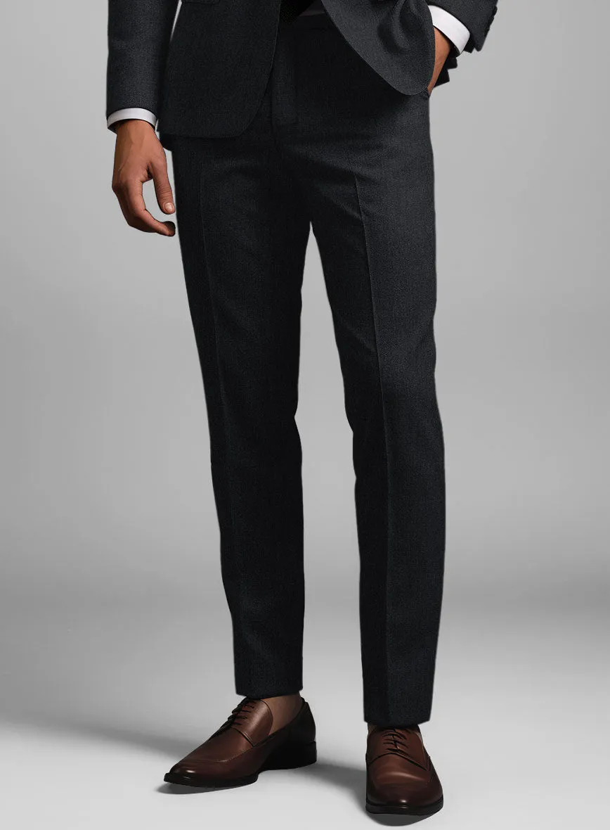 Noble Black Wool Silk Linen Suit