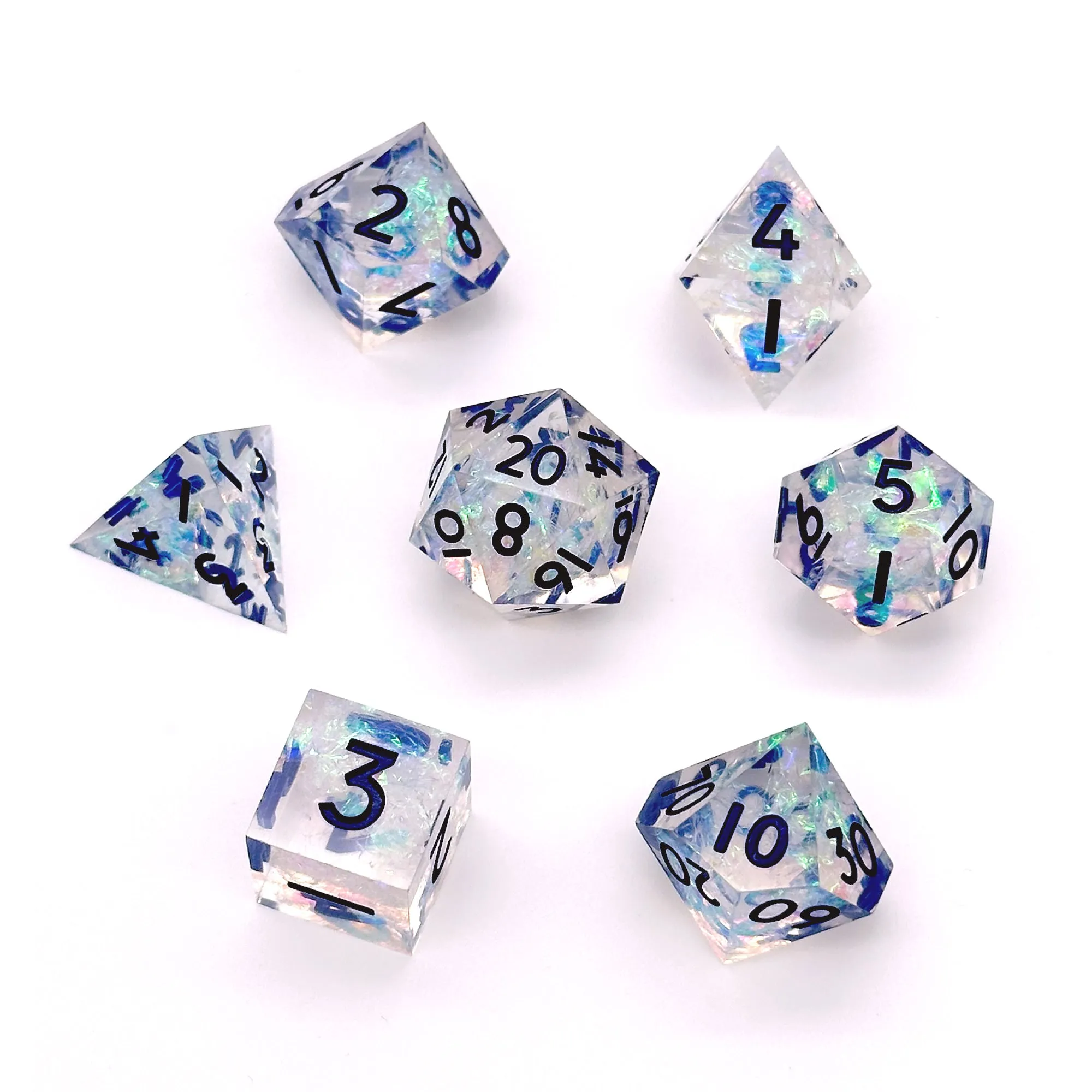 Noble Crystal Sharp Edge Resin 7pc Dice Set