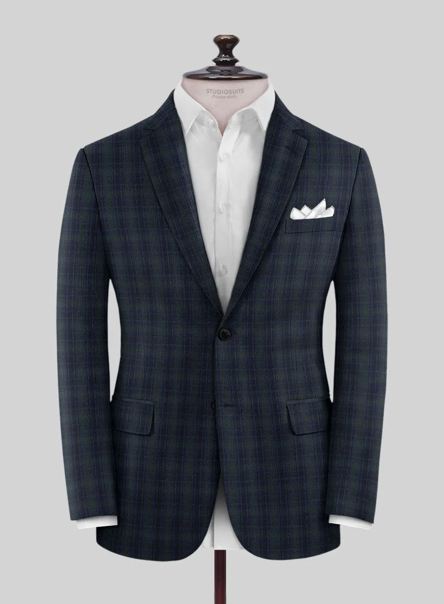 Noble Domenico Check Wool Silk Linen Suit