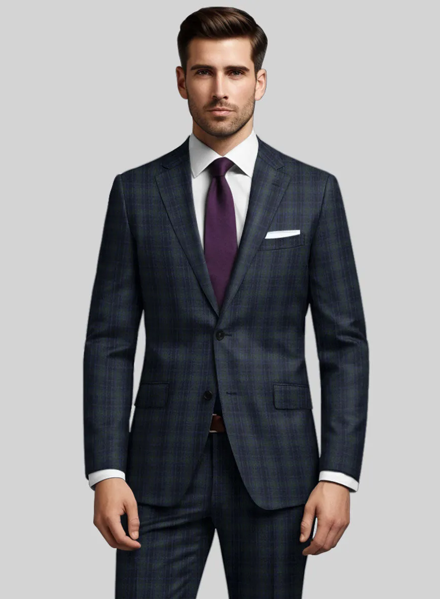 Noble Domenico Check Wool Silk Linen Suit