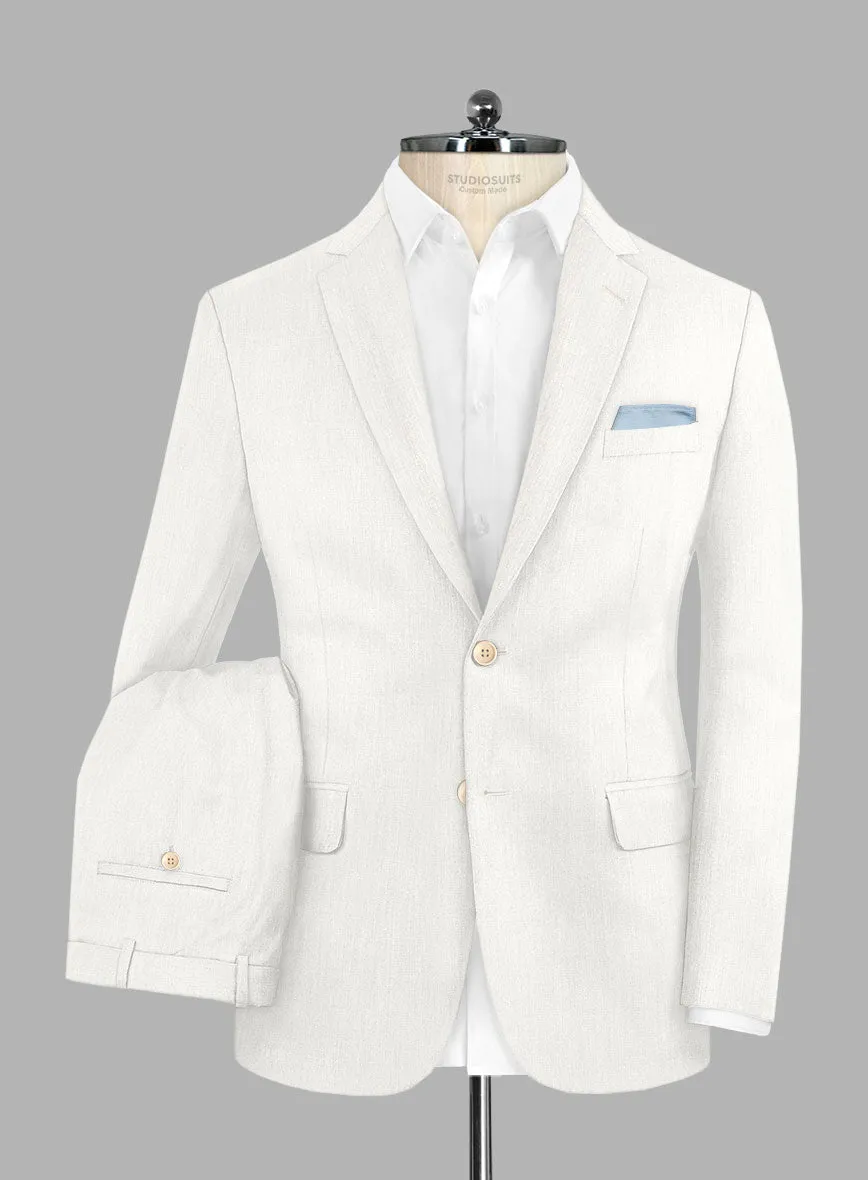 Noble Ivory Wool Silk Linen Suit