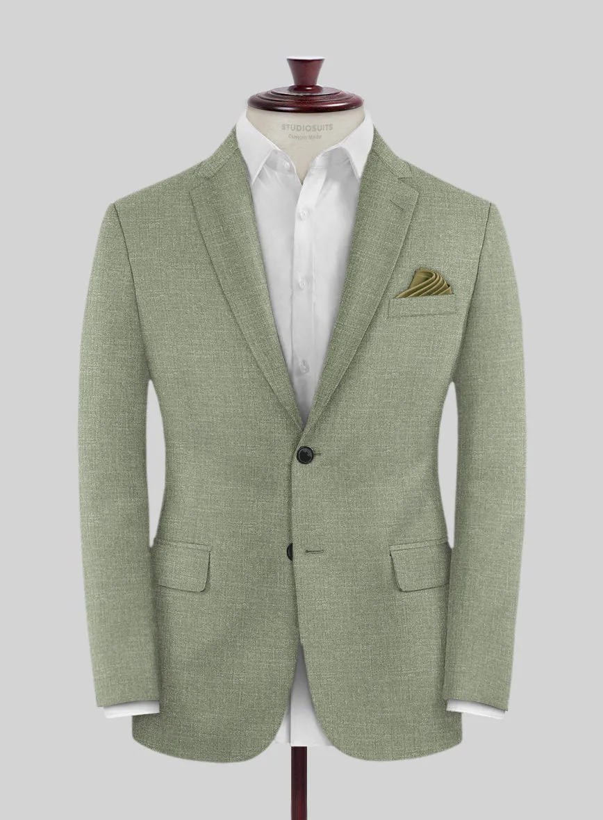 Noble Sage Green Wool Silk Linen Jacket