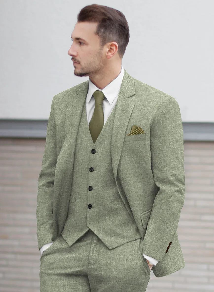 Noble Sage Green Wool Silk Linen Jacket