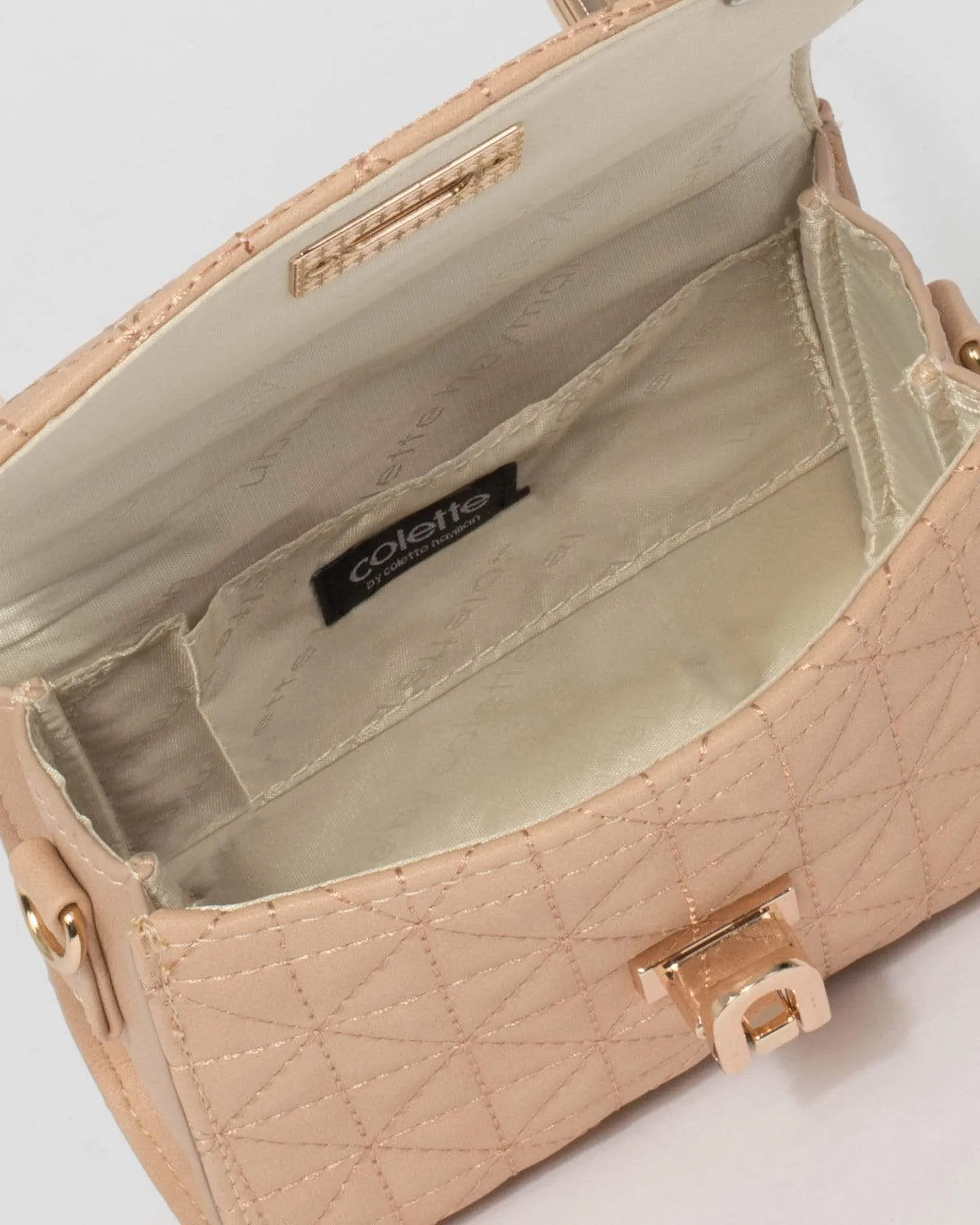 Nude Kiki Quilt Lock Mini Bag