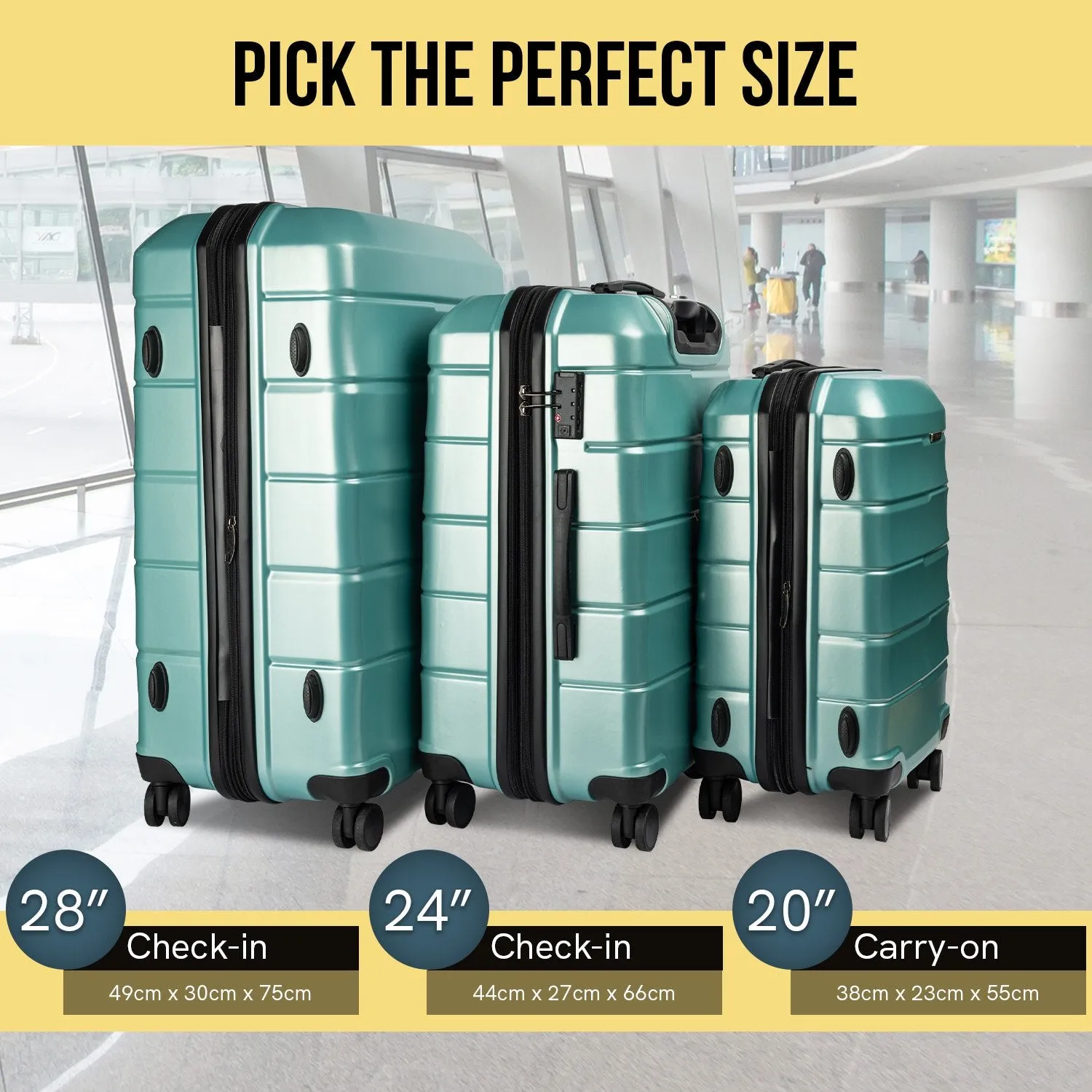 Olympus Artemis 28" Hard Shell Suitcase ABS PC (Electric Teal)