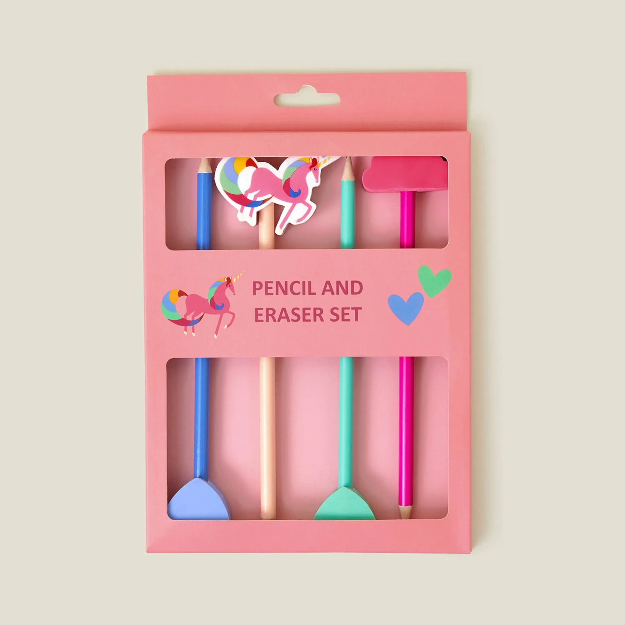 Pencils and Erasers  Set of 4