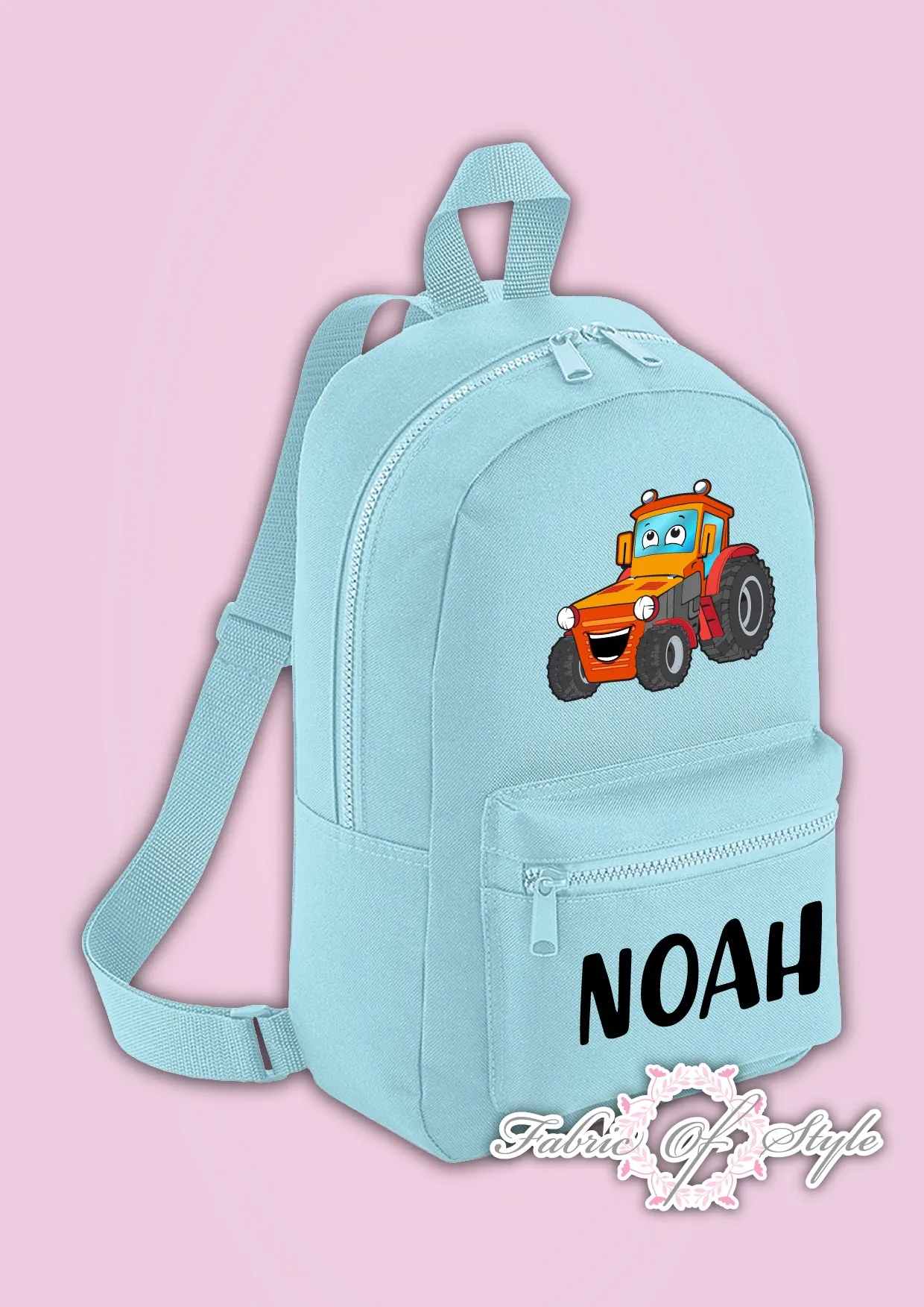 Personalised Kids Backpack - Any Name Tractor Boys Girls NURSERY Back To School Bag