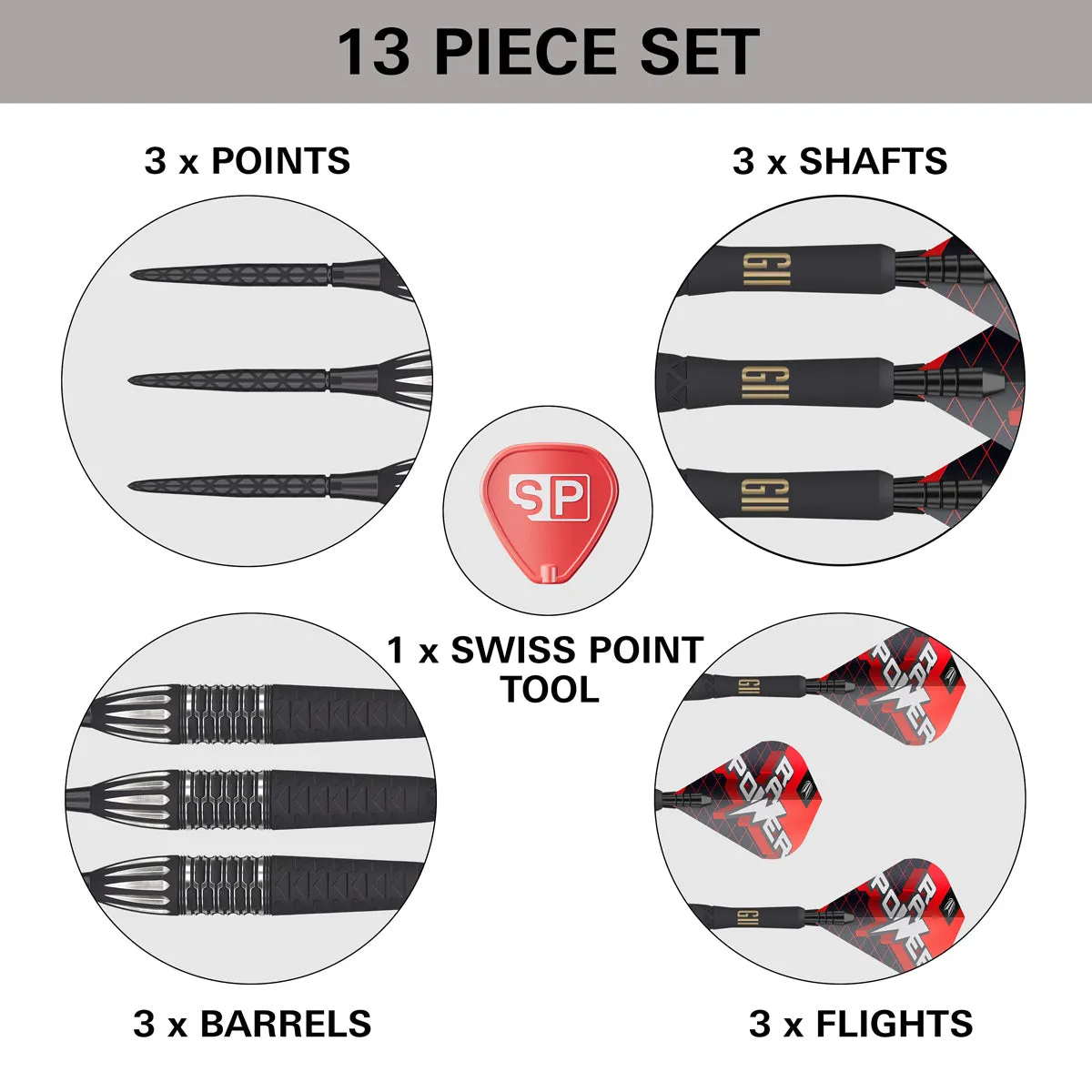 Phil Taylor Raw Power G11 95% Tungsten SP Steel Tip Darts by Target