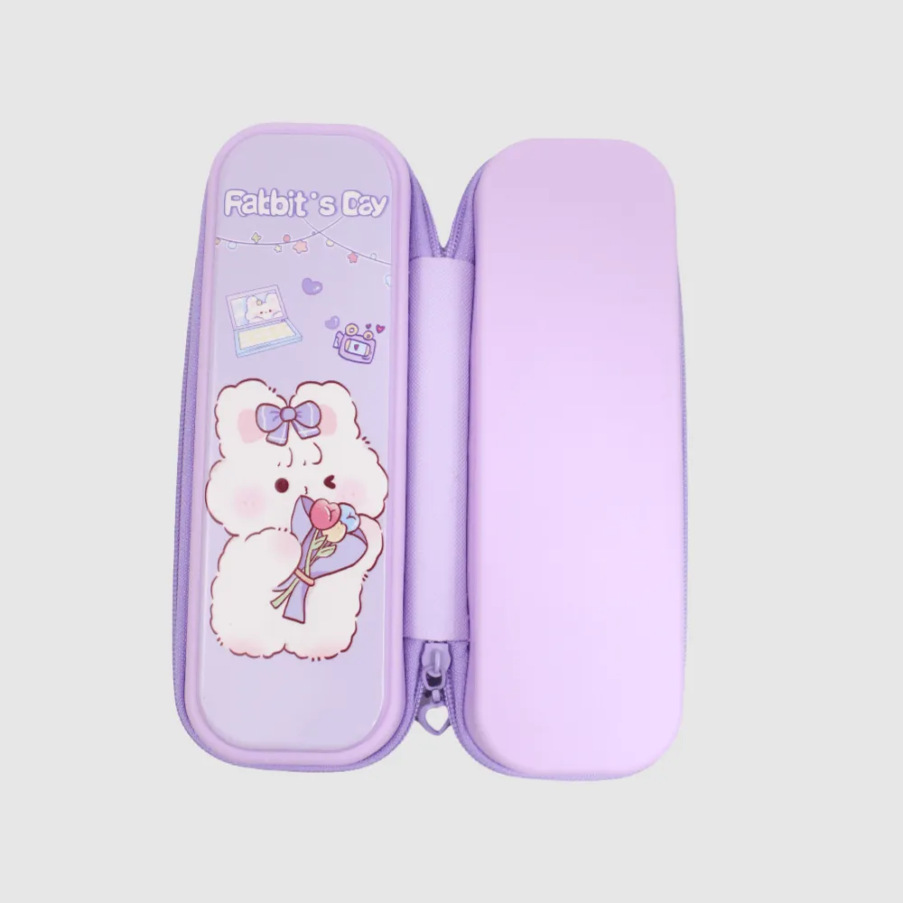 Rabbit's Day Purple Pencil Case