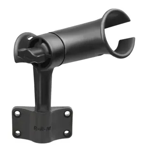 RAM Mount RAM Tube Jr. Fishing Rod Holder with Short 4in Length Post Spline & Bulkhead Mounting Base