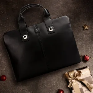 Ready to Ship Luxury Corporate Gift | Georgia Collection Leather Laptop Bag | Office Bag | Color: Black