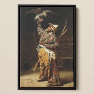 Rich Kyrgyz Hunter with a Falcon - Vasily Vereshchagin Framed Canvas