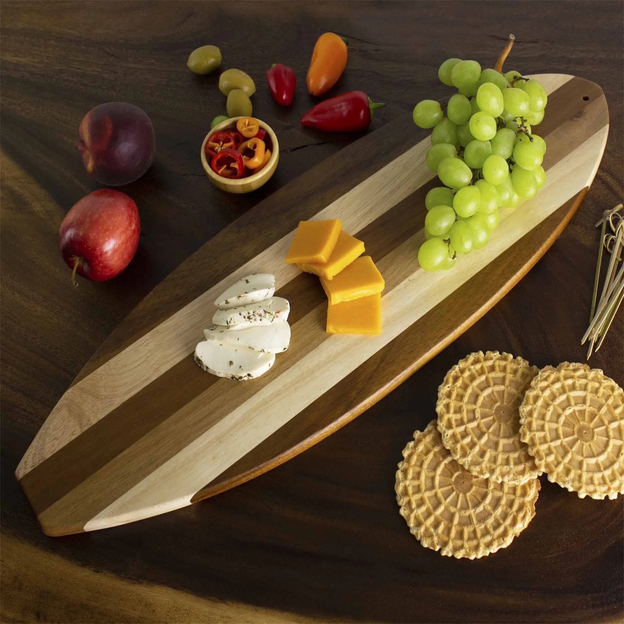 Rock & Branch® Shiplap Series Surfboard Shaped Cutting Board