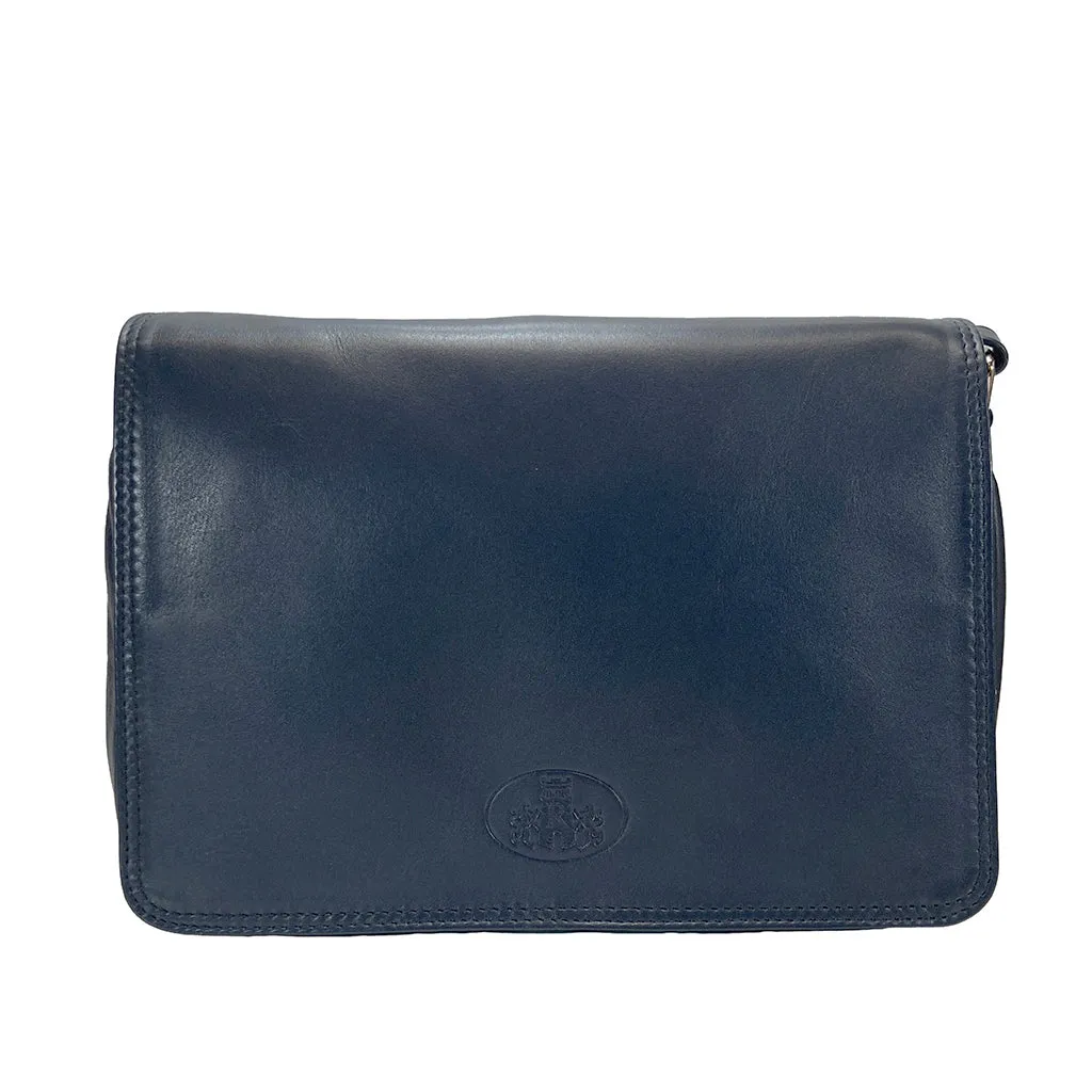 Rowallan Leather Flap Front Organiser Bag - Style: 31-8906  Navy