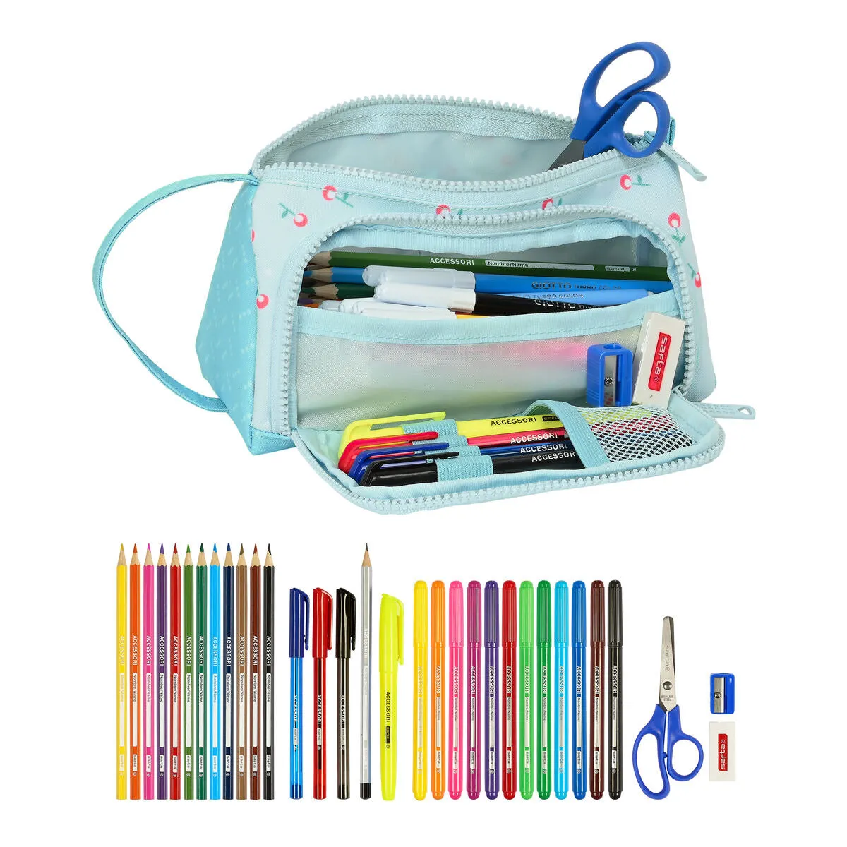 School Case With Accessories Blackfit8 Keep Growing Light Blue (32 Pieces)