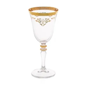 Set of 6 Glasses with Gold Design