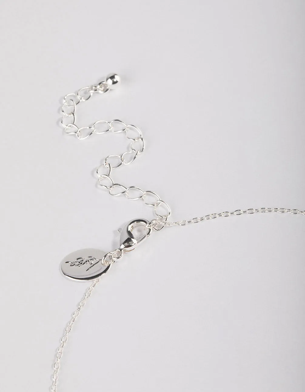 Silver Plated Cubic Zirconia Dainty Chain Drop Necklace