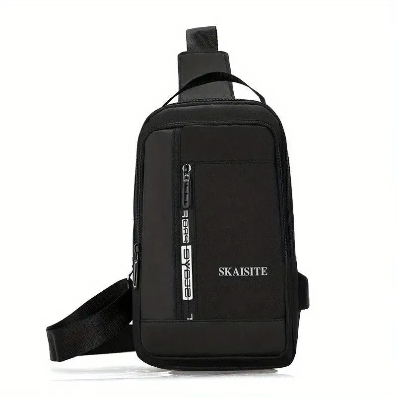 Sleek Urban Chest Bag with USB Charging Port