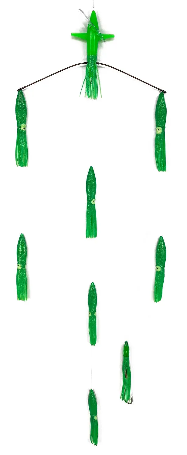 Sterling Tackle 18" Wide Tracker Spreader Bars - Bulb Squids