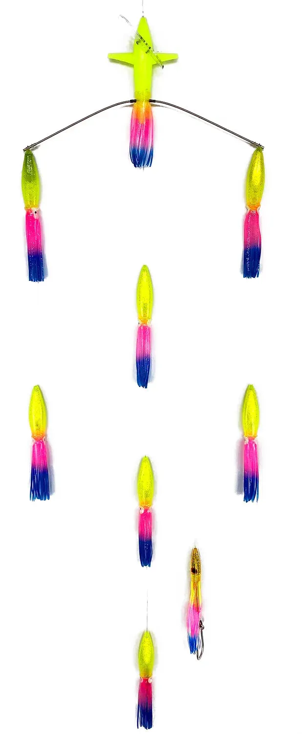 Sterling Tackle 18" Wide Tracker Spreader Bars - Bulb Squids