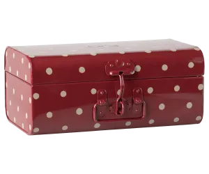 Storage suitcase, Small - Red w/Dots