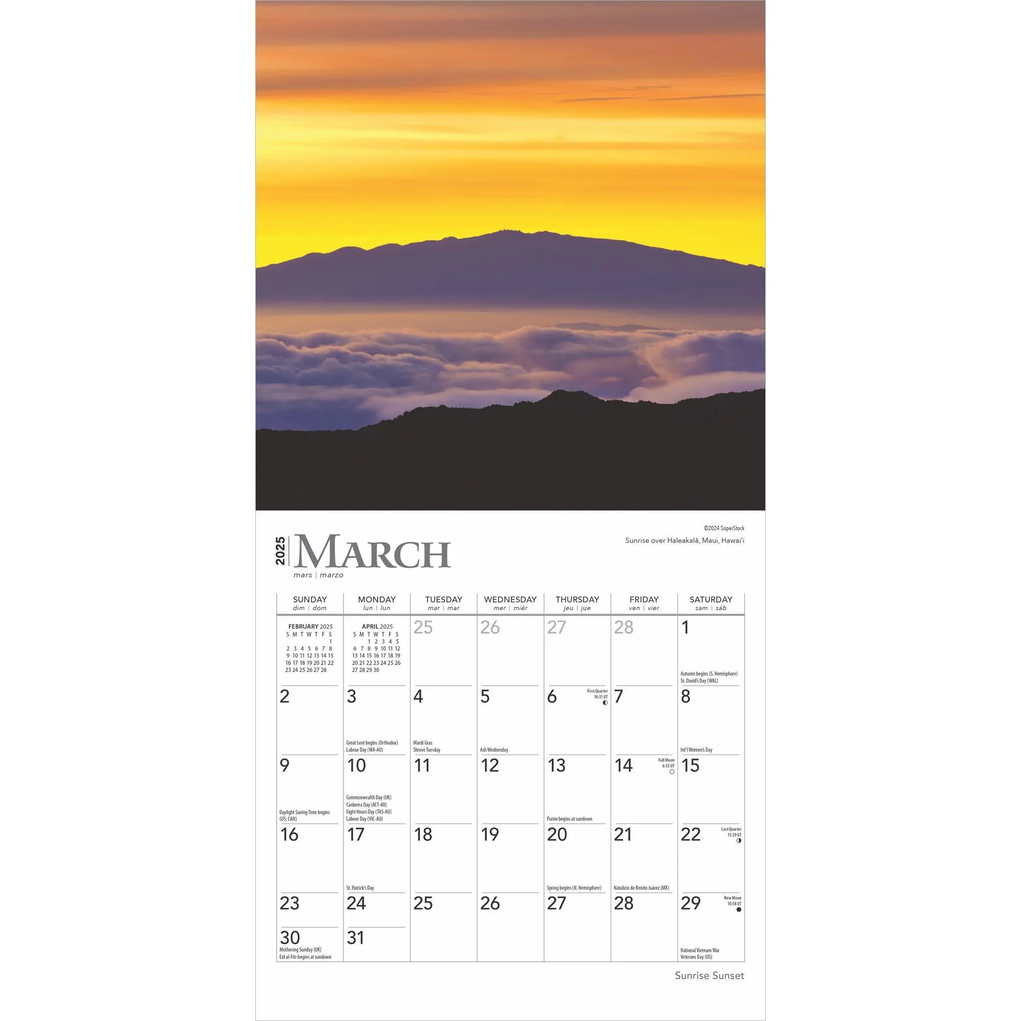 Sunrise Sunset Mini 2025 Calendar - Online Exclusive