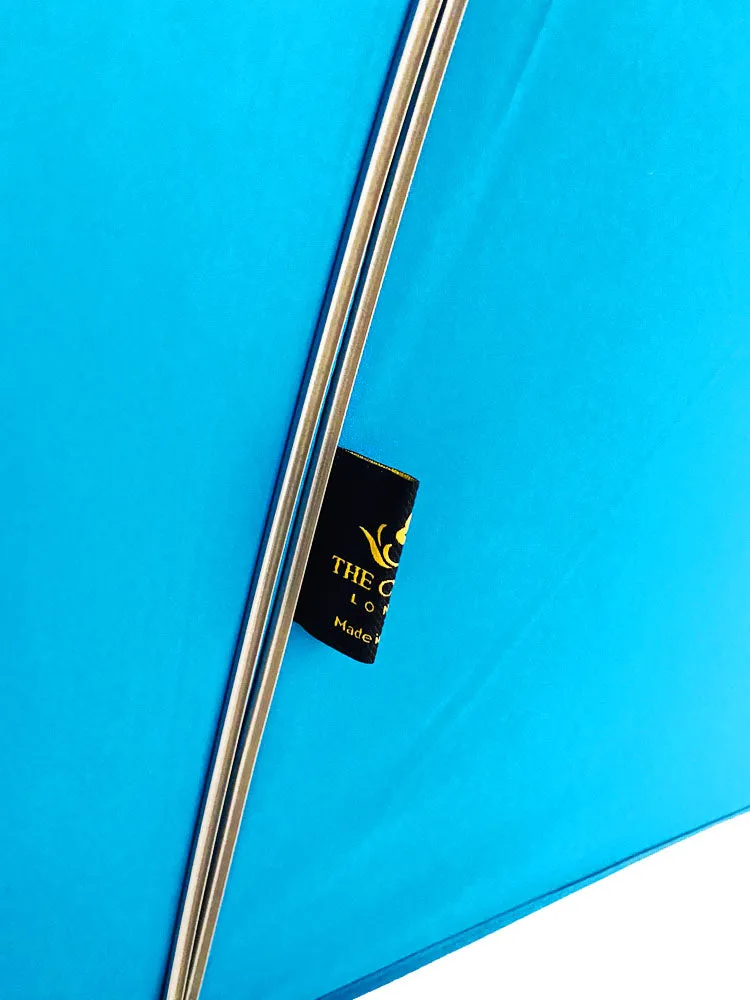 The Cotton® Straight Chestnut Handle Umbrella- Kingfisher