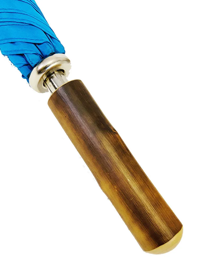 The Cotton® Straight Chestnut Handle Umbrella- Kingfisher